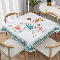 알럽홈 주방 패브릭 정사각 식탁보, Type13, 135 x 135 cm