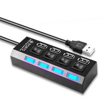 셀인스텍 USB2.0 확장허브 HUB-S401B, 블랙