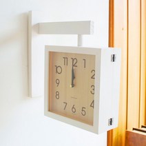 서운아트 다비드 화이트 원목 양면시계, 혼합색상