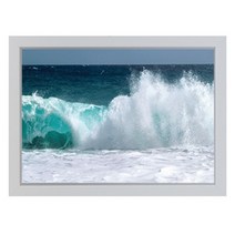 진심디자인 감성 아트웍 네츄럴 포토라인 디자인액자 A-22 푸른바다 파도, 화이트