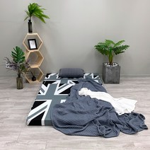 마벨러스홈데코 유니언잭 접이식 매트리스 5단, 그레이