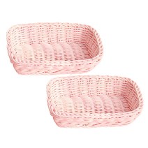 파스텔톤 소품 보관함 미니 바스켓, 핑크, 2개