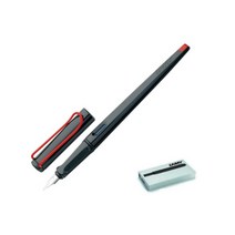 LAMY 조이 만년필 블랙 015 + 잉크 카트리지 세트, 1.5mm, 검정