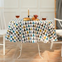 마켓감성 패브릭 홈 원형 테이블보, 타입3, 100cm