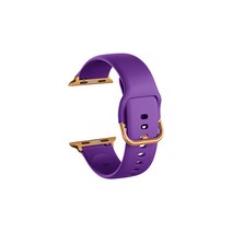 비쉐르 골드 버클 라운드 애플워치 1 실리콘 밴드 스트랩 38mm, 퍼플, 1개