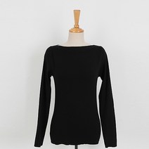 여성용 소프트 보트넥 니트티