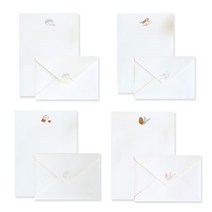 페이퍼리안 프롬 더 포레스트 편지지 세트 4종세트, 로빈, 고슴도치, 버섯, 솔방울, 1세트