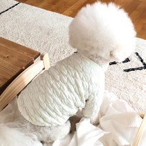 바이담수미 강아지 베이직 깔깔이 점퍼, 아이보리