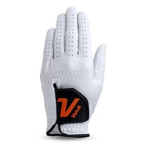 볼빅 남성용 양피 V로고 프리미엄 골프장갑 왼손용, 화이트