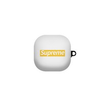 단부리 갤러시버즈 라이브 /버즈2 하드 케이스, 슈프림박스로고 옐로우