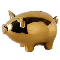 세라믹 미니 돼지 저금통, 골드, 1개