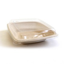 정사각 펄프 용기 475ml + 뚜껑 세트, 150세트