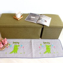 리빙엠 헤링본 퀼팅 롱매트, 럭키