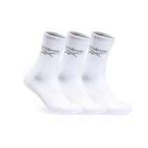 리복 남성용 스포츠 프로퍼포먼스파일 로고 크루삭스 3켤레, 화이트 + 그레이