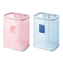 마켓감성 걸이형 메쉬 세탁바구니 2종세트, 블루, 핑크, 1세트