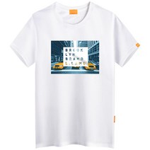엘라모 남성용 노랑자동차 반팔 티셔츠