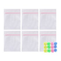 리빙다 고급 사각 세탁망 30 x 40 cm 핑크 6p + 세탁볼 12p 랜덤발송, 1세트