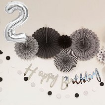 생일파티용품 생일파티세트 2, 블랙, 1세트