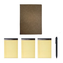 패드폴리오 + 리갈패드 50매 x 3p + 3색 볼펜 A5, 패드폴리오(브라운), 리갈패드(랜덤색상), 1세트
