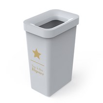 씨에스리빙 힙스터 오픈 사각 휴지통 20L, 그레이, 1개