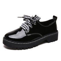 여성용 레트로 매듭 포인트 베이직 로퍼 체크