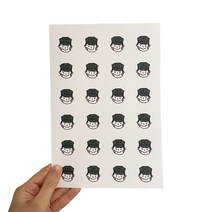 룩아트 꾸니니 곰신 큰원형 스티커 해병 24p, 흰색무광코팅, 1개