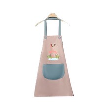 러브 플라밍고 데일리 작업복 방수 주방 앞치마, B타입 핑크, 1개