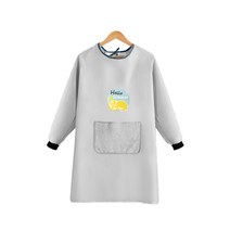 YOU&ME 모던 긴팔 방수 앞치마, 패턴 그레이, 1개