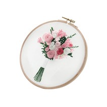 에이엘비 이지 자수 키트 핑크플라워 20cm n88, 남여공용