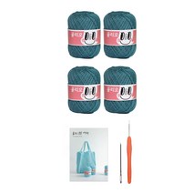 올리오 봉봉 네트백 뜨개질 DIY 패키지, 1세트, 724 빈티지딥마린(실), 랜덤발송(코바늘)