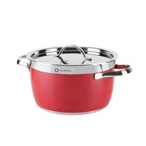라리사 헤리티지 통5중 스테인리스 양수냄비 W487, 레드, 20cm