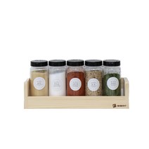 포메리트 아름 원목 트라이탄 양념통 1단 선반세트 300ml, 1세트, 원목선반 + 양념통 5p + 라벨스티커 24p