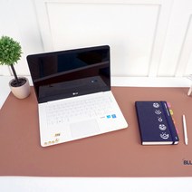 블루웨일 가죽 데스크 매트, 인디핑크(매트), 랜덤발송(컵받침)