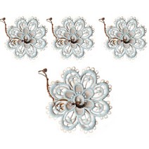 플라워 레이스 코스터 컵받침 4p, 플라워B