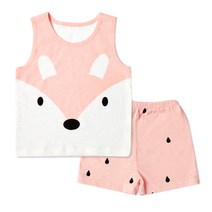 유니프랜드 아동용 폭스 오가닉 민소매 내의 상하 세트