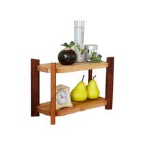 애쉬 멀바우 다용도 미니 원목 2단 선반, 1개