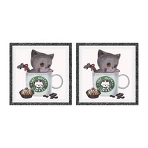 보석십자수 비즈 원더로우 DIY 키트 25 x 25 cm, 큐트냥이7, 2개