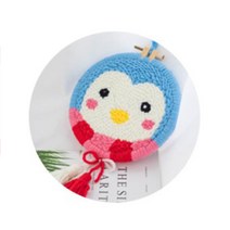 키밍 펀치 니들 자수 패키지 세트, 1세트, 펭귄 키링