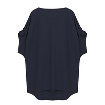 탱커스 노카라 루즈핏 벌룬 소매 주름 블라우스