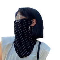 진호 자외선차단 쿨 스카프 마스크, 블랙
