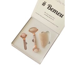 비뮤 천연로즈쿼츠 괄사 세트 경락 마사지 트리오세트, 1개