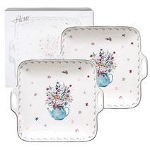 플뢰르 핸들 사각 접시, 2개, 접시 2p