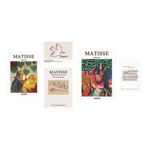 북유럽풍 앙리마티스 C 그림엽서 5종 세트, 혼합색상, 1세트