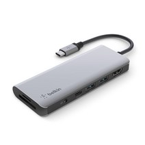 벨킨 7in1 USB C타입 멀티 허브 AVC009btSGY, 그레이