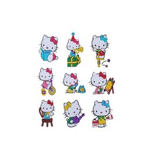 톡톡보석십자수 헬로키티 보석십자수 스티커 9종세트, 혼합색상, 1세트