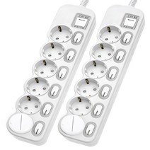 에코파워탭 국산 LED 개별 멀티탭 6구 EPM-L306 안전커버, 4.5m, 2개