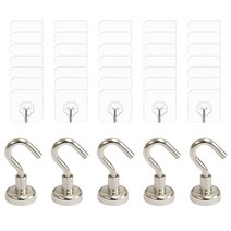 리빙다 투명 접착식 후크 + 자석고리 세트 16mm, 혼합색상, 1세트