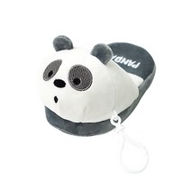위베어베어스 판다 슬리퍼 가방고리 13cm, 화이트 + 그레이 + 블랙, 9cm
