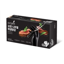 오런 니트릴 위생장갑 L, 블랙, 대(L), 1개