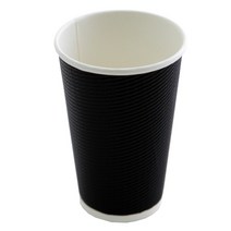 3중 단열 종이컵 엠보싱 블랙 480ml, 25개입, 1세트